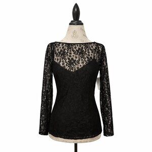Laundry by Shelli Segal Black Lace Top Size 4 NWT Special Occasion Blouse